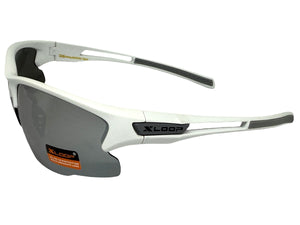 Sporty Wrap Around Cycling Fishing Biker SUNGLASSES Sleek White Frame - Silver Lens 2754