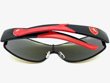 Classic Contemporary Modern Wrap Style SUNGLASSES Sleek Black & Red Frame 3734