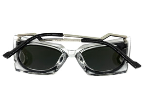Classic Vintage Retro Cat Eye Style SUNGLASSES Funky Clear & Black Frame 1720