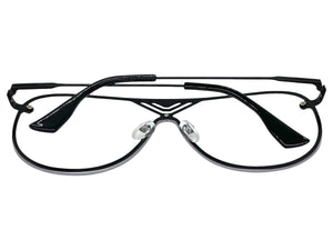 Oversized Modern Retro Shield Style Clear Lens SUNGLASSES Large Black Frame 4294
