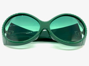 Oversized Exaggerated Vintage Retro Style SUNGLASSES Large Thick Round Green Frame 2156