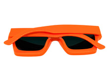 Classic Vintage Retro Style SUNGLASSES Thick Neon Orange Frame - Dark Lens 1402