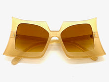 Oversized Vintage Retro Style SUNGLASSES Large Funky Tan Frame 80847