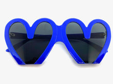 Oversized Exaggerated Retro Style SUNGLASSES Heart Shape Blue Frame 68159