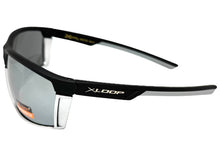 Sporty Wrap Around Cycling Fishing Biker SUNGLASSES Sleek Black & Silver Frame - Mirror Lens 2723