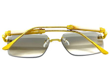 Classy Elegant Luxury Modern Style SUNGLASSES Rimless Gold Frame 5331