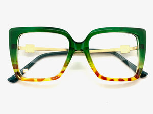 Classic Vintage Retro Style Clear Lens EYEGLASSES Leopard Optical Frame - RX Capable 4291