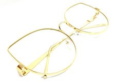 Oversized Exaggerated Retro Cat Eye Style Clear Lens EYEGLASSES Huge Gold Frame AB274