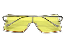 Oversized Futuristic Modern Retro Shield Style SUNGLASSES Large Silver  Frame 96177