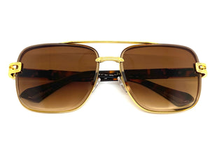 Classic Vintage Retro Aviator Style SUNGLASSES Gold & Tortoise Frame 1706