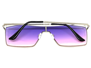 Oversized Sleek Modern Retro Shield Style SUNGLASSES Large Silver Frame 4577