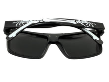 Classic Hardcore Biker Gangster Wrap Shield Style POLARIZED SUNGLASSES Black Frame - Dark Lens X0030