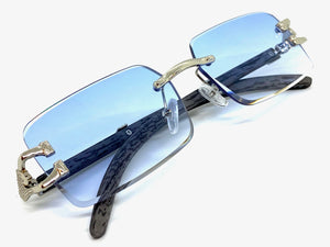 Classy Elegant Sophisticated Luxury Hip Hop Style SUNGLASSES Rimless Silver Frame 5210