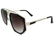 Exaggerated Classic Vintage Retro Style SUNGLASSES Unique Black & Silver Frame 4464