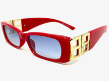 Classic Elegant Vintage Retro Style SUNGLASSES Thick Square Red Frame E2105