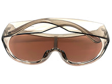 Oversized Exaggerated Modern Rerto Shield Style SUNGLASSES Large Gray Frame 68246