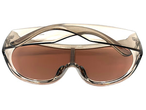 Oversized Exaggerated Modern Rerto Shield Style SUNGLASSES Large Gray Frame 68246