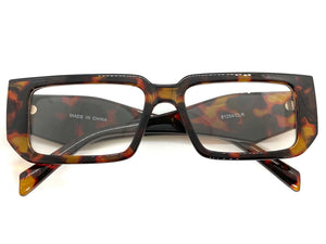 Classy Modern Contemporary Style Clear Lens EYEGLASSES Thick Tortoise Frame 81254