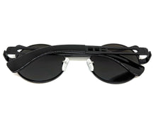 Classic Vintage Retro Steampunk Style SUNGLASSES Round Black Frame - Purple Gold Lens A137