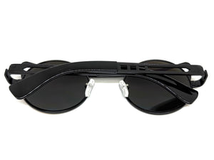 Classic Vintage Retro Steampunk Style SUNGLASSES Round Black Frame - Purple Gold Lens A137