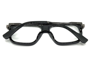 Classic Vintage Retro Hip Hop Rapper Style Clear Lens EYEGLASSES Black & Gunmetal Frame 76006