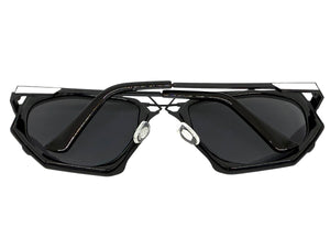 Exaggerated Classic Vintage Retro Style SUNGLASSES Unique Black Frame 4464