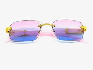 Men's Classy Elegant Luxury Retro Hip Hop Style SUNGLASSES Gold Rimless Frame 7522