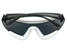 Oversized Exaggerated Modern Rerto Shield Style SUNGLASSES Large White Frame 63290