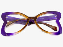 Oversized Vintage Retro Style Clear Lens EYEGLASSES Large Butterfly Purple Frame 81261