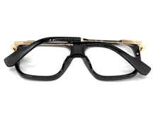 Classic Vintage Retro Hip Hop Rapper Style Clear Lens EYEGLASSES Black & Gold Frame 76006