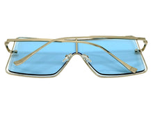 Oversized Futuristic Modern Retro Shield Style SUNGLASSES Large Silver  Frame 96177