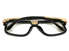 Classic Vintage Retro Hip Hop Rapper Style Clear Lens EYEGLASSES Large Black & Gold Frame 27002