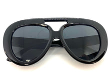 Oversized Vintage Retro Aviator Style SUNGLASSES Large Black Frame 80849