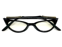 Classic Vintage Retro Cat Eye Style Clear Lens EYEGLASSES Pointy Black Frame KIT400