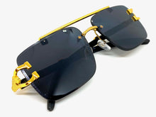 Men's Classy Elegant Luxury Retro Hip Hop Style SUNGLASSES Gold & Dark Wood Frame E0932