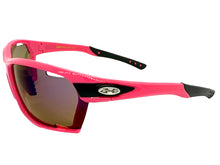 Classic Sporty Wrap Around Style SUNGLASSES Large Hot Pink Frame - Purple Lens 2745