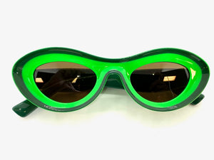 Contemporary Modern Retro Raver Party SUNGLASSES Funky Green Frame 2123