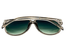 Oversized Vintage Retro Style SUNGLASSES Large Gray Frame - Green Lens 81022