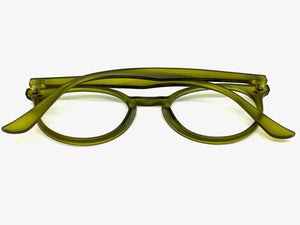 Classic Vintage Retro Style Clear Lens EYEGLASSES Round Green Frame 1728