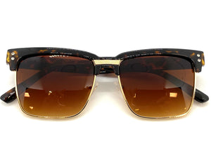 Classy Elegant Sophisticated Luxury Style SUNGLASSES Square Tortoise & Gold Frame 6462