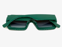 Oversized Exaggerated Vintage Retro Style SUNGLASSES Large Square Green Frame 1351