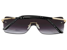 Classic Elegant Modern Retro Shield Style SUNGLASSES Large Gold Frame 2390