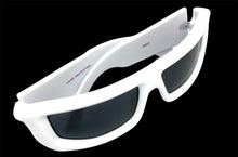 Sleek Modern Futuristic Biker Sporty Wrap SUNGLASSES Thick White Frame 80622