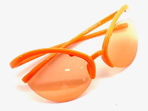 Futuristic Contemporary Modern Wrap Style SUNGLASSES Neon Orange Frame 1226