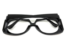 Oversized Vintage Retro Style Clear Lens EYEGLASSES Large Square Black Frame 5693