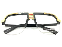 Men's Classic Vintage Retro Hip Hop Style Clear Lens EYEGLASSES Black & Gold Frame 2719