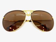 Oversized Classic Vintage Retro Aviator Style SUNGLASSES Large Gold Frame 4163