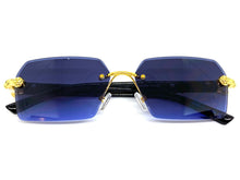 Classy Elegant Sophisticated Modern Luxury Style SUNGLASSES Gold & Black Frame E0969