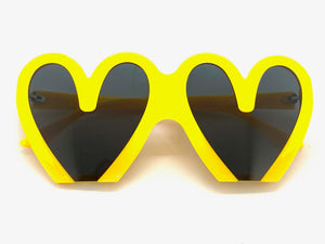 Oversized Exaggerated Retro Style SUNGLASSES Heart Shape Yellow Frame 68159