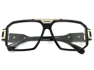 Classic Vintage Retro Hip Hop Rapper Style Clear Lens EYEGLASSES Black & Silver Frame 5408 (Copy)